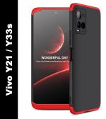 CarryWrap Front & Back Case for Vivo Y21, Vivo Y33s (Red, Dual Protection, Pack of: 1)