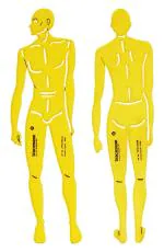Traceease Male Human Figure Template Stencils Fashion Designer’s Drafting Tools, 2 Piece ( Front & Back)