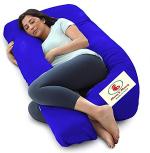 Moms Moon Navy Blue Pregnancy Pillow with Cover Unique Pillow