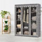 BE MODERN 10 Shelves Cabinet print Carbon Steel Collapsible Wardrobe (Finish Color -2_GREY, DIY(Do-It-Yourself))