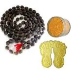 Spherulemuster Kamal Gatta Mala,Pair Laxmi Charan Paduka,Chandan Tika,Black