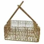 Decor ArtMoradabad Golden Iron Wire Square Hamper Basket Gift Baskets
