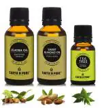 Earth N Pure Essential Oils Jojoba (30ml), Sweet Almond (30ml) & Tea tree (15ml) | Pack Of 3 (15 ml each) | 100% Undiluted & Natural