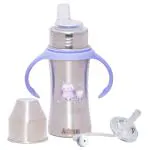 Adore Twilight 2in 1 Stainless Steel Sipper with Twin Handle 250ml- Purple Owl