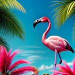 Love Creation 12x18 Size poster print for creative wall art- exotic-flamingo-feathers-art-print-10223(Non Sticker)