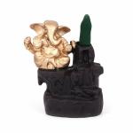 Craftam Gold Bright Poly Resin Ganesha Smoke Backflow Fountain Cone Incense Holderwith 20 Free Backflow Cones
