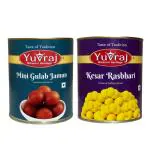Yuvraj sweets Mini Gulab Jamun & Rasbhari combo pack (1 kg x 2 ) pack