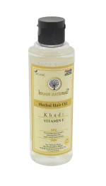 Khadi Natural Herbal Vitamin E Hair Oil 210 ML - Nourishing Hair Treatment for Strong and Shiny Tresses