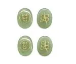 Astroghar Green Zibu Prosperity Angel Symbol Engraved Aventurine Crystals Oval Cabochon For Reiki Healing (2Pcs)