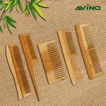 Avino Organic Pure Neem Wood Combs Different Combs Promotes Hair Growth, Reduces Hair Fall Pack Of-5