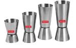 Anee - Kee Stainless Steel 4 PCs Double Side Peg Measure 15/30 Ml 20/40 Ml 25/50 Ml 30/60 Ml Peg Measure Glass Set Jigger Shot Measurement Glass Measuring Cup for Whisky Vodka Alcohol Bar Accessories 4 - Piece Bar Set (Stainless Steel)