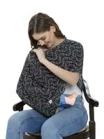 Feather Hug Marguerite Black Cotton Nursing Covers for Mothers