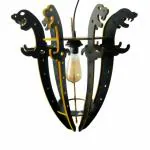 The Shilpkar Interio Decorative Wooden Snake Hanging Lamp Suitable for Living Room