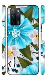 YAPZONE | Floral Blue | Designer Printed Hard Back Cover for Oppo A16 / A16s / Oppo A53s 5G Premium & Attractive Case for Your Smartphone