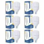 REMEN 40W B22D LED Bulb, High Wattage LED Bulb 40 Watt (Cool White, Pack of 6)