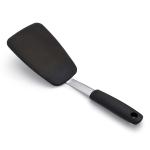 Ramkuwar Flexible Silicone Spatula Turner Egg Flippers Kitchen Utensils for Nonstick Cookware (Black)