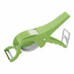 TRIQUEENCH 2 in 1 Vegetable Cutter with Peeler (Green)