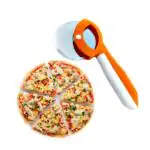 Qawvler Pizza Cutter Wheel Stainless Steel blade with Solid Plastic Handle Multicolor (Pack of 1)