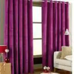 Jvin Fab Magenta Velvet Curtain