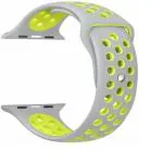 RUPELIK (Nike Button 38mm Strap Grey(Dot Green) Soft Silicone iWatch Strap Series 7,6,5,4,3,2,1/SE Compatible For Strap 38mm/41mm/40mm Smart Watch Strap Grey(Dot Green)