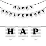Zyozique White And Silver Happy Anniversary Banner,Anniversary Decor,Anniversary Decoration for Anniversary Party,Wedding Anniversary Party,Sparkling Anniversary Banner