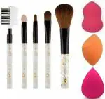 Lenon 5 Pcs Makeup Brush with 3 Pcs Multicolor Puff Sponge (4 Items in the set)