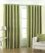 DECOHOLIC Faux Texture Curtains/Drapes for Bedroom/Living Room Door - 7 feet - 2 Panels, Green