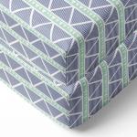 Bacati Emma Aztec Mint/Navy Large Triangles Muslin Crib fitted sheet(0-24 M) (132 cm x 71 cm) (Pack Of 2)