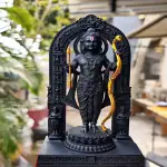 Vikarafty Ram Lalla Idol Ayodhya Murti Statue Ayodhya Ram Lalla Wooden Murti For Gift Pooja( BLACK)