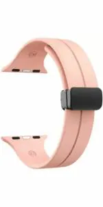 SWAPME + Compatible with Apple Watch Band Soft Silicone Magnetic Smart Watch Strap (Pink)
