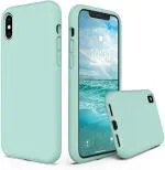 EasyTac Sea Blue Silicone Back Case Cover For Iphone Xs, Iphone 10, Iphone X