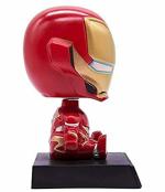Mapache Bobble Head Avengers Action Head Phone Holder Bracket Car Decoration Model Toys (Ironman)