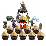 Zyozique Free Fire Birthday Party Supplies Decorations Cup Cake Topper for boy Birthday (pack of 10) Cupcake Topper Cupcake Topper Cupcake Topper