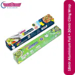 PoloQueen SlickWrapp Aluminium Silver Foil Roll With Cling Film, 18Meters Foil Paper & 30Meters Clim Film Wrap Paper for Food Wrapping, Packing, Storages