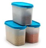 Mahaware Premium Modular Aqua Blue Plastic Kitchen Storage Container 1200 ml (Set of 3)