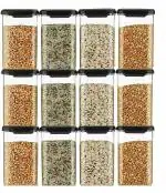 STELITE 1100ml Air tight Containers Set For Kitchen | Food Storage Kitchen Containers Set | Pantry Organizers and storage Dal Container For Kitchen Storage Set | Utility and Grocery Container 12Pcs
