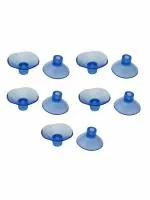 RAB Blue Rubber Glass Shelf Button Suction Cup - 10 Pcs