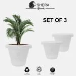 YUCCABE ITALIA Shera RD 18 INCH, 3 Pieces Plastic Flower Pot