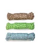 AVANYA Clothes Nylon Braided Cotton Rope/Clothesline 20 metre for clothes hanging Multipurpose (Multicolor) (Pack of 3)