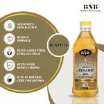 BNB Cold Pressed Virgin Pure & Natural Sesame / Gingelly / Till Oil 1 Liter for Cooking & Puja Use