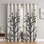 s23 3D Flowers Digital Printed Blackout Fabric Curtains for Bed Room Kids Room Living Room Home Window/Door/Long Door (Set of 1) 9feet