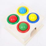 Whinsy Wooden Hammer Knock Ball, Pounding Bench with Box Case, Hammering Toy Set (Multicolor)