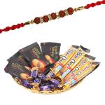 SurpriseForU Barone Chocolate Gift, 5 Rudraksha Rakhi Gift for Brother