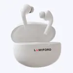 Lumiford Max T75 True Wireless Earbuds with Bluetooth v5.3, Smart Touch Control,Distortion Free Technology, 13mm Extra Bass Driver, Binaural Call Function & 30 Hours Playtime, Splash-proof Earbuds, Secure-Fit & Type-C charging Port (White)
