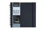 Brustro White Black Sketchbook Wiro Bound Size 6 X 6 Inch 200GSM (40 Sheets) 80 Pages