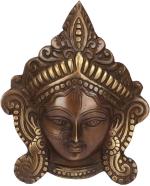 ARTVARKO Home Decor Brass Maa Durga Mask Idol Statue - 6.5 inch