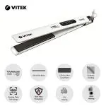 VITEK VT-2309 BW-I Hair Straightener With Aqua Ceramic Coating & Max 230c With Lcd Display (White)