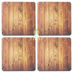 DULI Set of 4 MDF Wood Design Coasters 4x4 inch