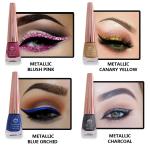 Looks United New Fashion Shimmer Glitter Metallic Eyeliner (Metallic Blush Pink, Metallic Canary Yellow, Metallic Blue Orchid, Metallic Charcoal)Pack Of 4