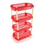 MOLTRES - Xylo 4 Tier Multi-Purpose Rack for Office, Kitchen, Bathroom Rack | Stand | Storage Organizer, Self Standing Rack | Size 50x30x109 CM